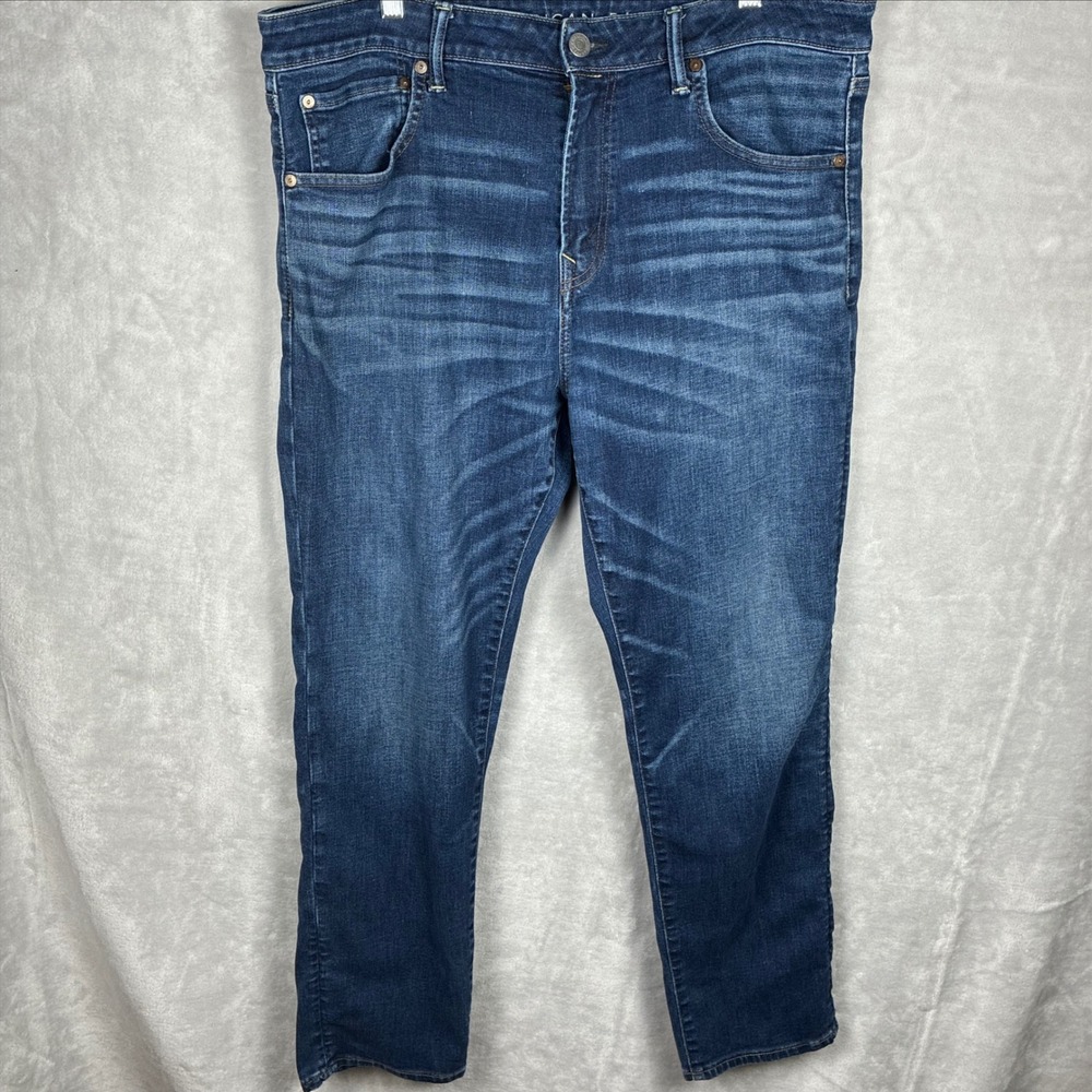 American Eagle Athletic Fit Dark Wash Tapered Jeans 38x32
